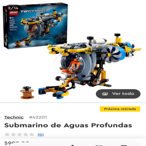Lego technic submarino de aguas profundas