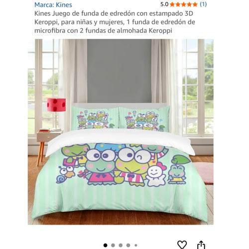 Kines Keroppi Duvet Cover Set