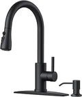 FORIOUS - llave de cocina negro con dispensador