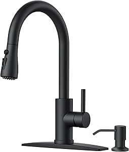 FORIOUS - llave de cocina negro con dispensador