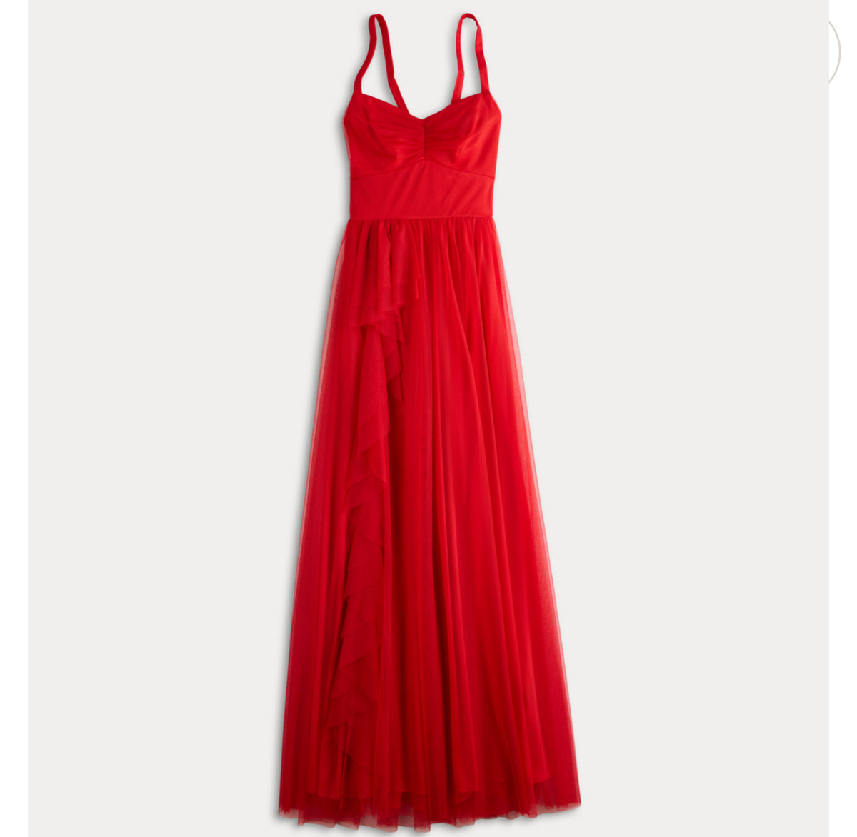 VESTIDO ROJO MESH CON ABERTURA EN PIERNA
