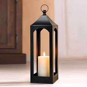 Farol decorativo Linterna de Hierro Moderna de Metal Negro