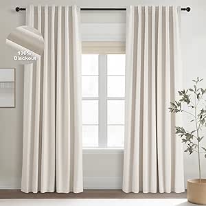 Cortinas opacas de lino 96 pulgadas