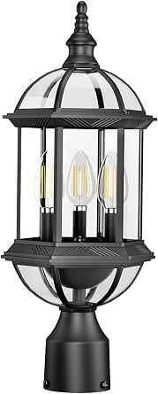 Lámpara de poste exterior 3 luces 19.25"