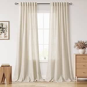 Cortinas Extralargas de Lino Beige