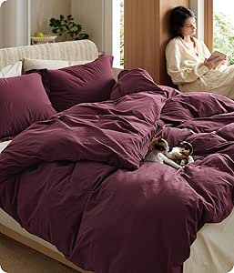 Bedsure Funda de edredón 100% algodón