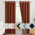 NICETOWN Cortinas opacas de lino naranja