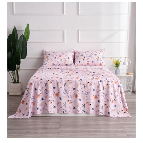 Pink Flower Twin Sheets Set - Botanical