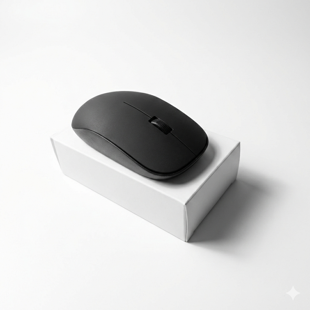 Mouse Inalámbrico Óptico - Negro Mate (Requiere 1 Batería AA)