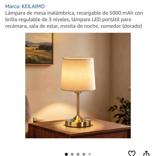 Lámpara de Mesa Inalámbrica Oro