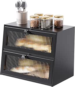 Caja de pan negra para encimera