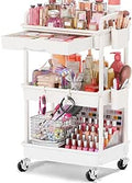 Carrito organizador de maquillaje blanco