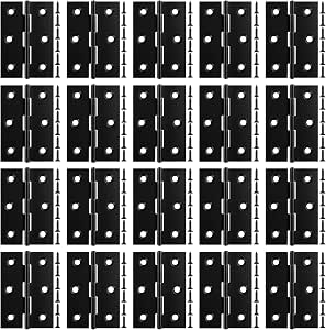 Paquete de 20 bisagras de puerta negras 3"