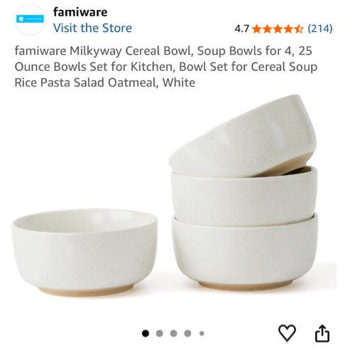 famiware Tazón Cereal y Sopa para 4