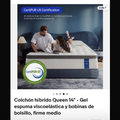 Colchón híbrido tamaño QUEEN de espuma viscoelastica