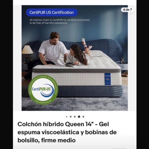 Colchón híbrido tamaño QUEEN de espuma viscoelastica