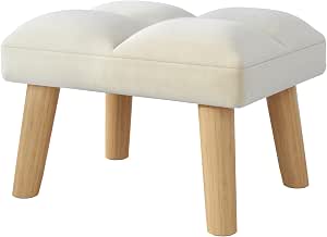 YMYNY Otomán Pequeño con Patas de Madera